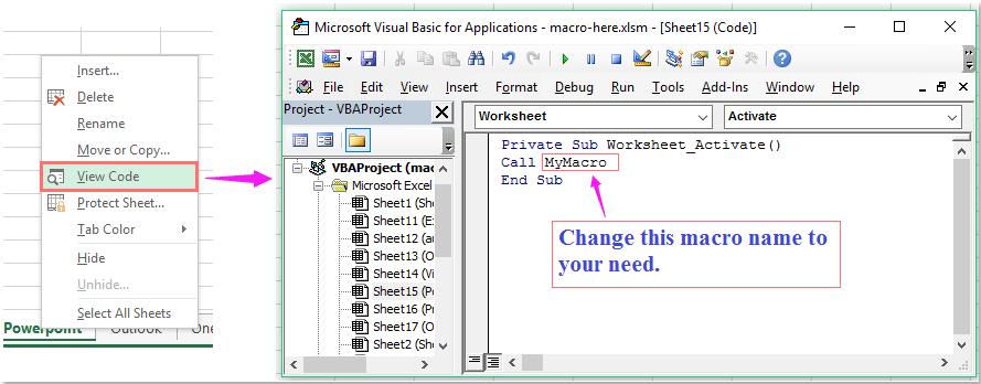 Chạy mã macro khi tệp Excel đươc mở, đóng hoặc được kích hoạt
